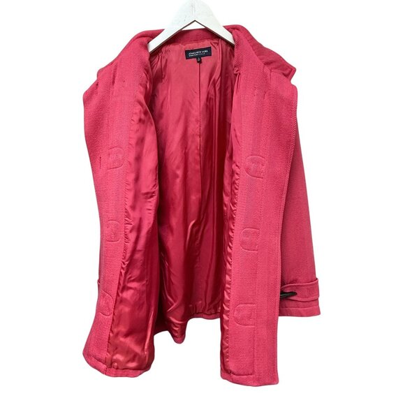 JONES New York Toggle Coat Plus Size 1X Pink Womens Jacket Wool Blend Preppy - Picture 11 of 12
